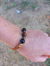 Charger l&#39;image dans la galerie, Bracelet Camel Obsidiennes &amp; Bronzite
