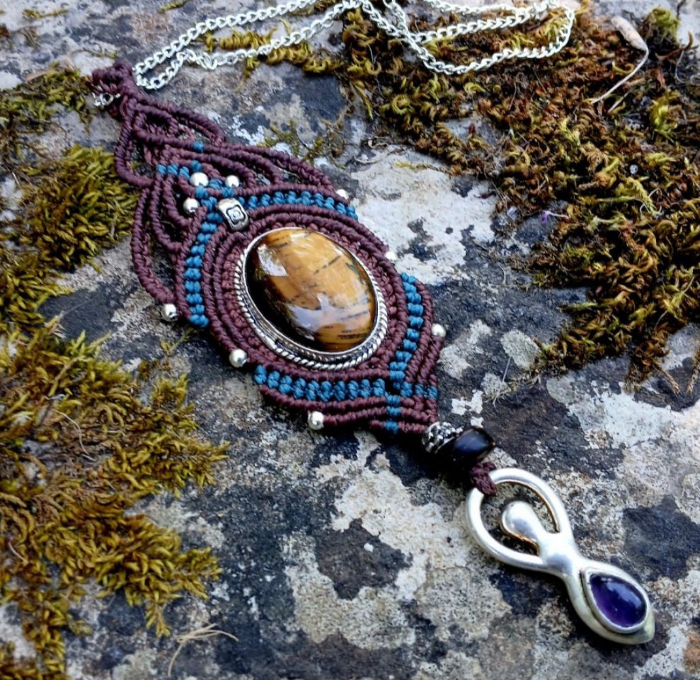 Talisman Œil du Tigre argenté