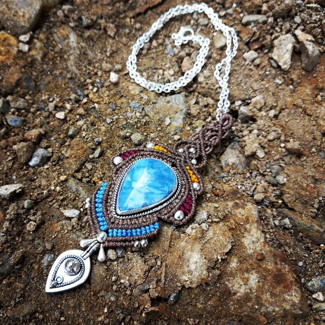 Talisman Opale bleue Argenté