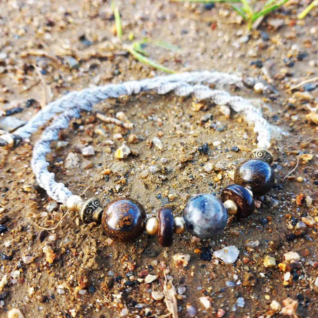 Bracelet Greige Bronzite & Sodalite