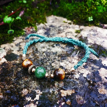 Charger l&#39;image dans la galerie, Bracelet vert Œil du Tigre &amp; Jade
