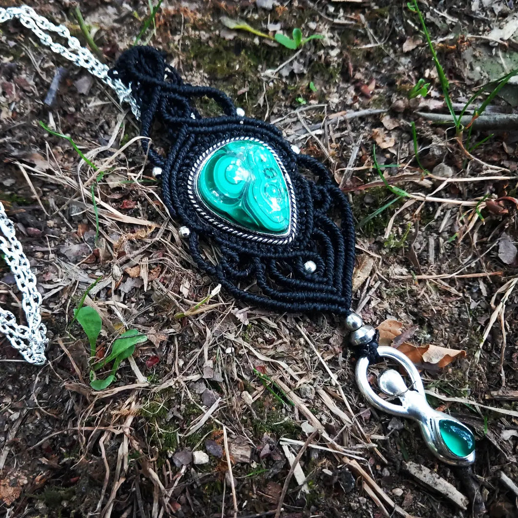 Talisman Malachite argenté