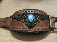 Charger l&#39;image dans la galerie, Manchette Labradorite &amp; Cuir
