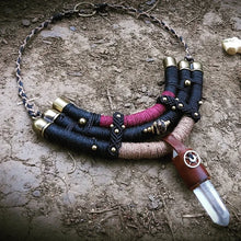 Charger l&#39;image dans la galerie, Collier Bambou framboise Quartz
