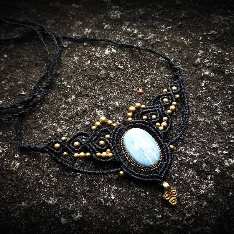 Collier ras de cou Larimar 