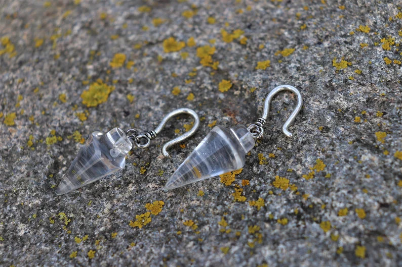 Paire de boucles d' oreilles / Poids Argent Quartz